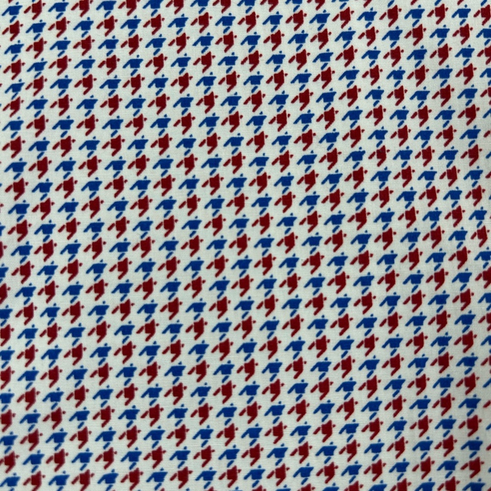 ROBERT GRAHAM NWT Breen Geometric Flip Cuff Button Down Shirt L‎ White Red Blue - Picture 8 of 13